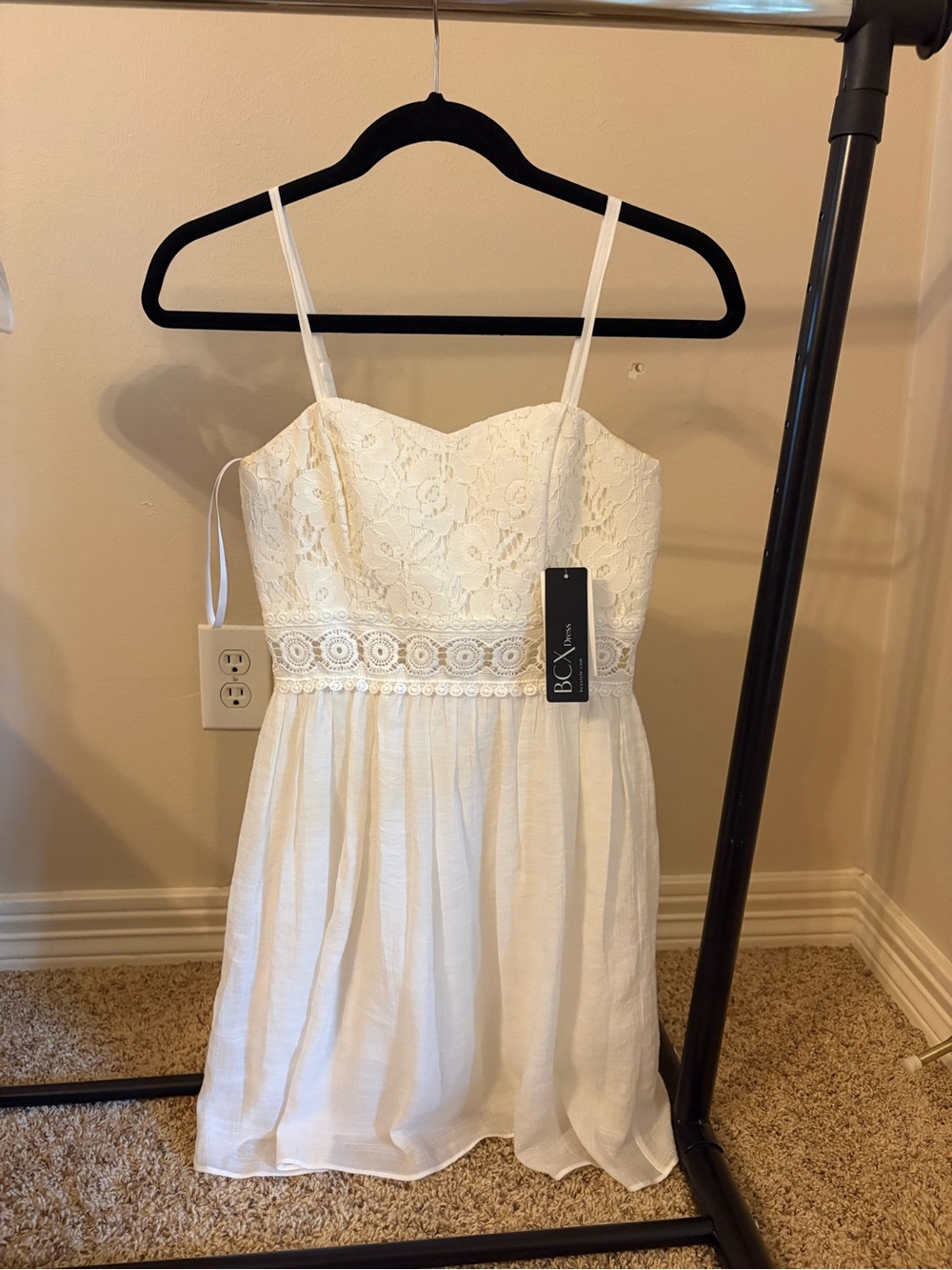 BCX White Lace Mini Dress
